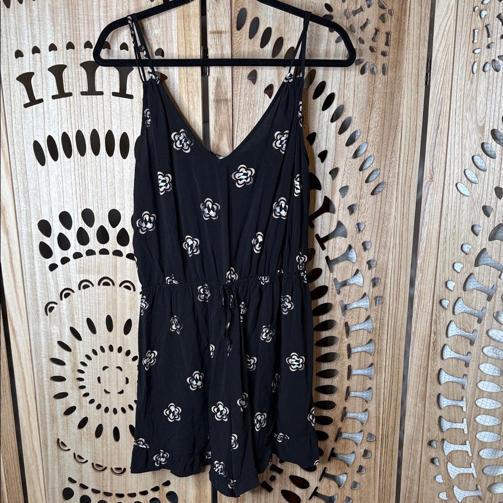 Floral Black Romper